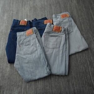 Levi's Jeans Men Blue Gray Denim Button Fly Lot Of 5 40x32 Measured 36 38 30